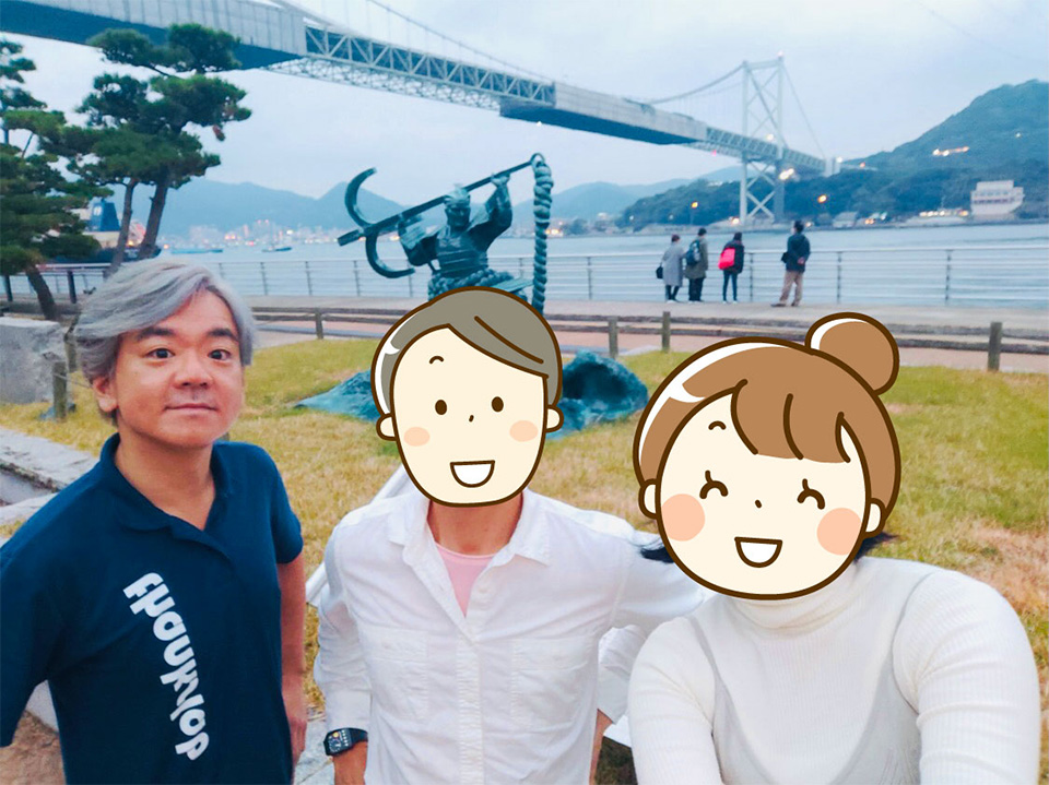 長州藩旅行をするサンクスラボ代表村上と友人たち