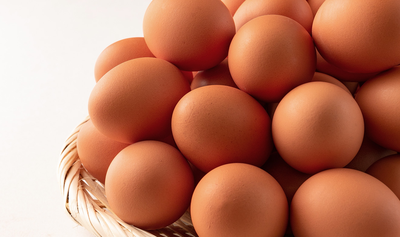 カゴに盛られたヨード卵